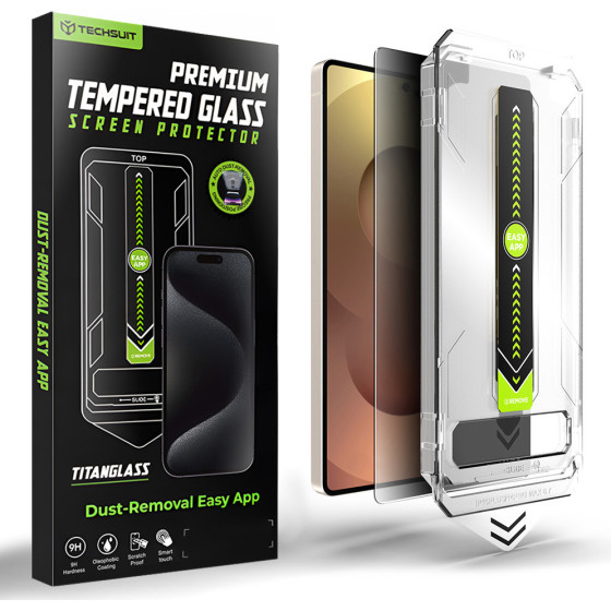 Techsuit - [Fingerprint Unlock Compatible] Titanglass Crystalhd - Samsung Galaxy S26 Ultra - Privacy