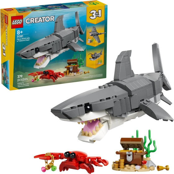 Lego Creator 3 In 1 Fierce Shark With a Treasure Chest - (31381)