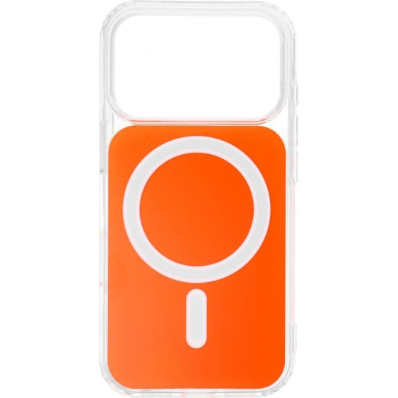 Clear Fusion Mag Cover Case Compatible With Magsafe For Iphone 15 Pro Hermes Orange OEM
