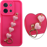 Volte-Tel ���� Xiaomi C85 4G/Redmi 15C 4G 6.9'' Silicon Tpu With Strap Full Camera Protection Pink With Pink HEARTS