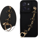 Volte-Tel ���� Xiaomi Poco C85 4G/ Redmi 15C 4G 6.9'' Silicon Tpu With Strap Full Camera Protection Black With Black BUTTERFLIES