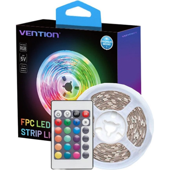 Vention Rgb Fpc Led Strip With Remote control, 5V, 5m - (PAAWJ)