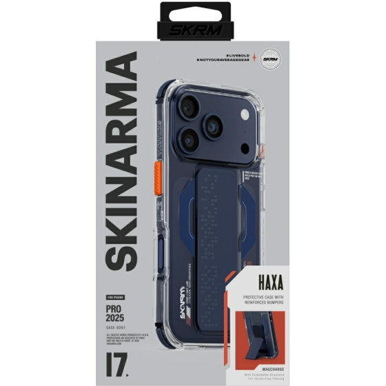Skinarma Case Haxa For Iphone 17 Pro Magnetic Charging + Grip Stand Blue - (SK-IP17PRO-HAXA-BLU)