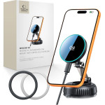 Tech-Protect MM25W-V8 QI2.2 Magnetic Magsafe Windshield & Dashboard Car Mount Wireless Charger 25W BLACK
