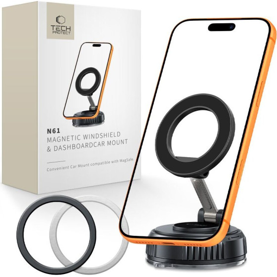 Tech-Protect N61 Magnetic Magsafe Windshield & Dashboard Car Mount BLACK