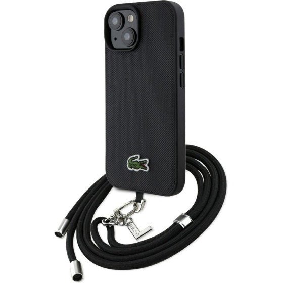 LACOSTE Case Iconic Petit Pique Crossbody Cord Magsafe For Iphone 15 Black - (LCHMBCP15SPVCK)