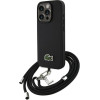 LACOSTE Case Iconic Petit Pique Crossbody Cord Magsafe For Iphone 15 Pro Max Black - (LCHMBCP15XPVCK)