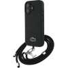 LACOSTE Case Iconic Petit Pique Crossbody Cord Magsafe For Iphone 16 Plus Black - (LCHMBCP16MPVCK)