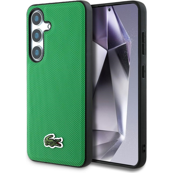 LACOSTE Case Iconic Petit Pique Woven Logo Magsafe To Samsung Galaxy S25 Plus Green - (LCHMS25MPVCN)