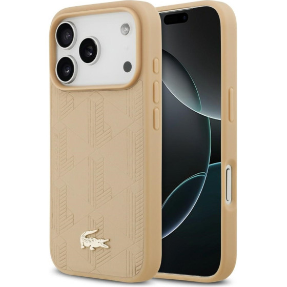 LACOSTE Case Nomograme Gold Logo Magsafe For Iphone 17 Pro Beige - (LCHMP17LPNOB)