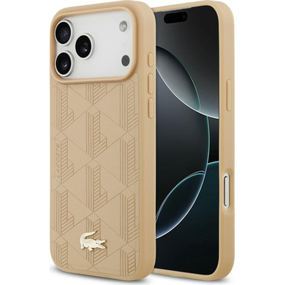 LACOSTE Case Nomograme Gold Logo Magsafe For Iphone 17 Pro Max Beige - (LCHMP17XPNOB)