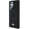LACOSTE Case Silicone Microfiber W/ Silver Croc Logo Magsafe Forsamsung Galaxy S25 Ultra Black - (LCHMS25LSMAK)