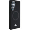 LACOSTE Case Silicone Microfiber W/ Silver Croc Logo Magsafe Forsamsung Galaxy S25 Ultra Black - (LCHMS25LSMAK)