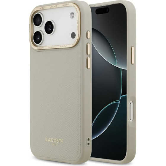 LACOSTE Champs Elysees Gold Logo Magsafe Case For Iphone 17 Pro Max Taupe - (LCHMP17XPCEGT)