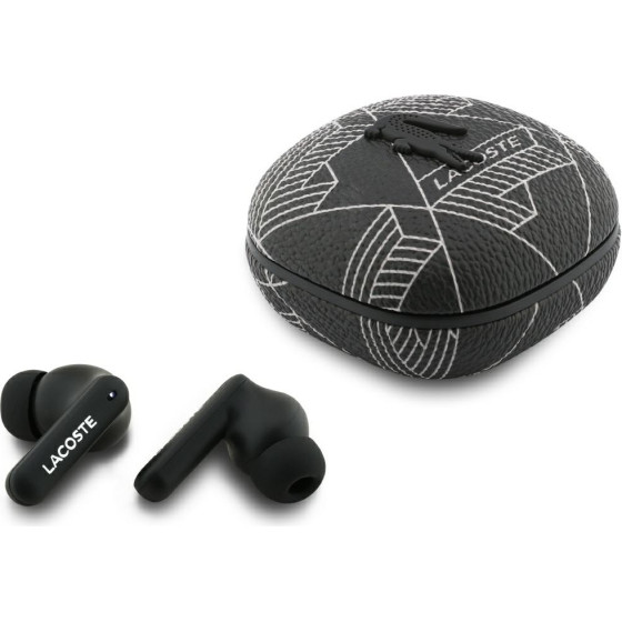 LACOSTE Earphones Tws Monogram The Blend Bluetooth Enc Anc Black - (LCTWSTP103PBSK)
