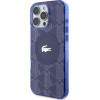 LACOSTE Hc Iml Monogram Silver Croc Logo Case For Iphone 16 Pro Magsafe Navy Blue - (LCHMP16LUBSV)