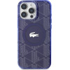 LACOSTE Hc Iml Monogram Silver Croc Logo Case For Iphone 16 Pro Magsafe Navy Blue - (LCHMP16LUBSV)