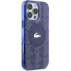 LACOSTE Hc Iml Monogram Silver Croc Logo Case For Iphone 16 Pro Magsafe Navy Blue - (LCHMP16LUBSV)