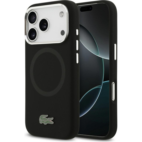 LACOSTE Hc Silicone Metal Logo Magsafe Case For Iphone 17 Pro Black - (LCHMP17LSLAK)