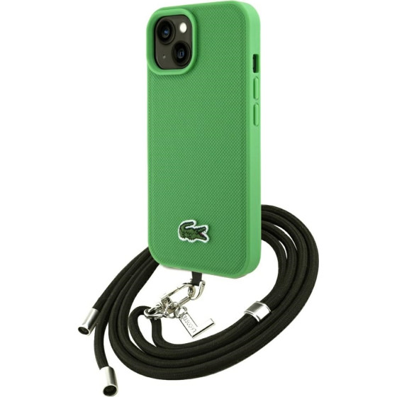 LACOSTE Iconic Petit Pique Crossbody Cord Magsafe Case For Iphone 15 Green - (LCHMBCP15SPVCN)
