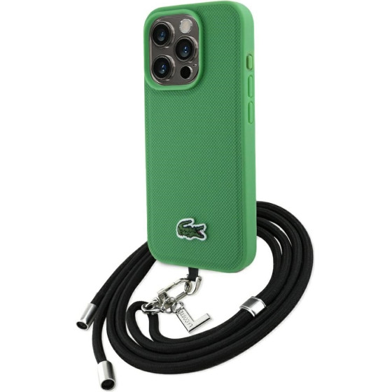 LACOSTE Iconic Petit Pique Crossbody Cord Magsafe Case For Iphone 15 Pro Green - (LCHMBCP15LPVCN)