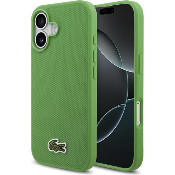 LACOSTE Iconic Petit Pique Woven Logo Magsafe Case For Iphone 17 Green - (LCHMP17SPVCN)