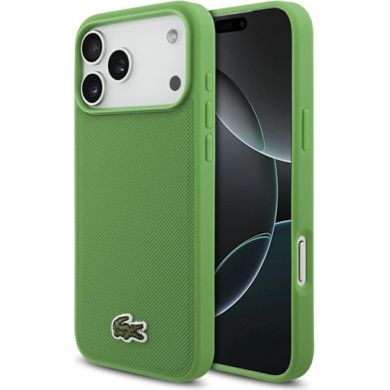 LACOSTE Iconic Petit Pique Woven Logo Magsafe Case For Iphone 17 Pro Max Green - (LCHMP17XPVCN)