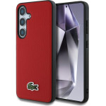 LACOSTE Iconic Petit Pique Woven Logo Magsafe Case For Samsung Galaxy S25 Red - (LCHMS25SPVCR)