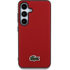LACOSTE Iconic Petit Pique Woven Logo Magsafe Case For Samsung Galaxy S25 Red - (LCHMS25SPVCR)