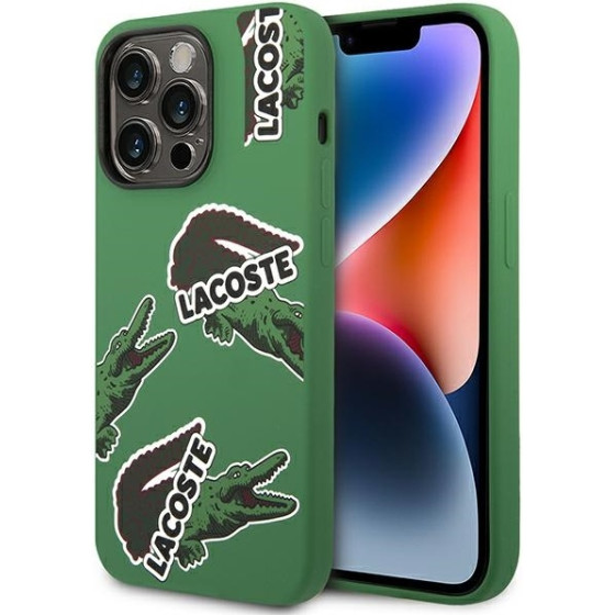 LACOSTE Iphone 14 Pro 6.1 Green Hardcase With Silicone And Allover Pattern Design - (LCHCP14LSON)