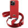 LACOSTE Iphone 14 Pro 6.1 Red Hardcase Iconic Petit Pique Crossbody - (LCHCP14LSPVCR)