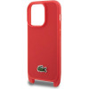 LACOSTE Iphone 14 Pro 6.1 Red Hardcase Iconic Petit Pique Crossbody - (LCHCP14LSPVCR)