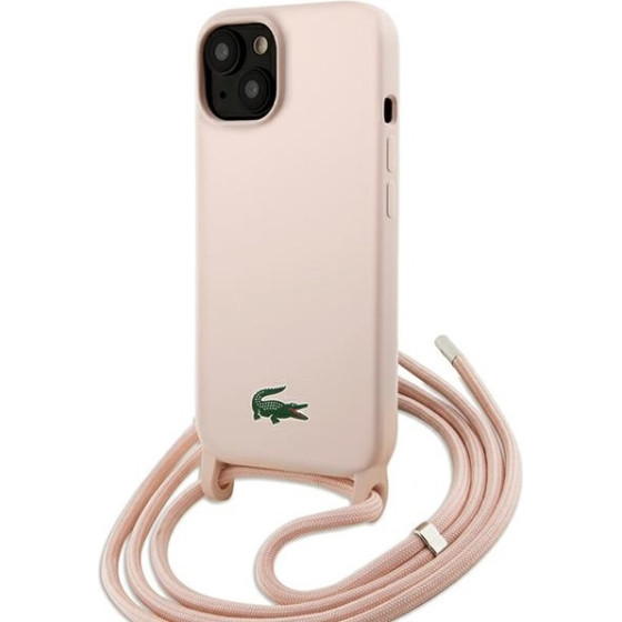 LACOSTE Iphone 15 / 14 / 13 6.1 Light Pink Hardcase Silicone Cord - (LCHCP15SSCCRLP)