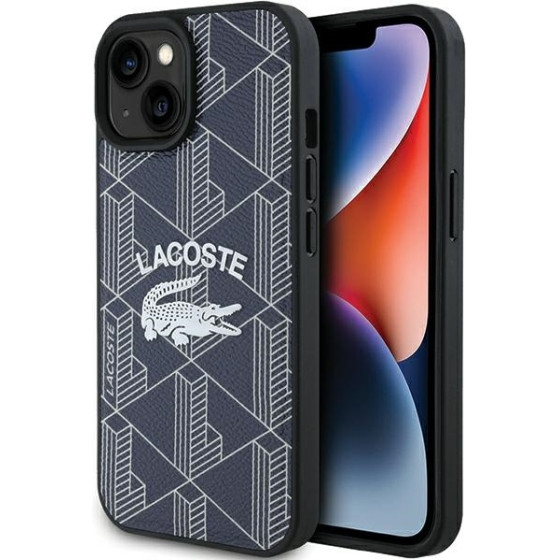 LACOSTE Iphone 15 / 14 / 13 6.1 Navy Hardcase Monogram Vintage Logo Magsafe - (LCHMP15SPIGV)