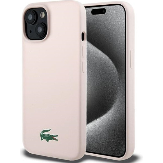 LACOSTE Iphone 15 / 14 / 13 6.1 Pink Hardcase Silicone Magsafe - (LCHMP15SSLOI)