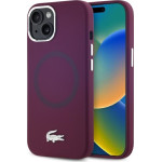LACOSTE Iphone 15 6.1 Bordeaux Hardcase Silicone Croco Logo Magsafe - (LCHMP15SSMAR)