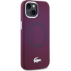 LACOSTE Iphone 15 6.1 Bordeaux Hardcase Silicone Croco Logo Magsafe - (LCHMP15SSMAR)