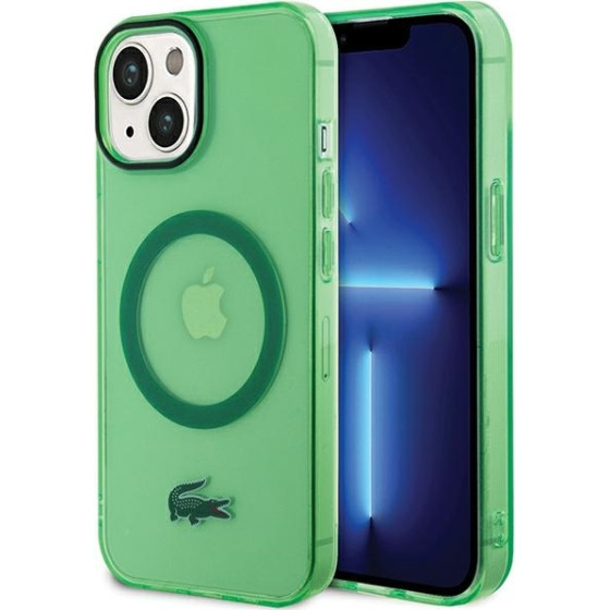 LACOSTE Iphone 15 Plus / 14 Plus 6.7 Green Hardcase With Transparent Design And Magsaf - (LCHMP15MULON)