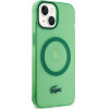 LACOSTE Iphone 15 Plus / 14 Plus 6.7 Green Hardcase With Transparent Design And Magsaf - (LCHMP15MULON)