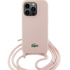 LACOSTE Iphone 15 Pro 6.1 Light Pink Hardcase Silicone Cord - (LCHCP15LSCCRLP)
