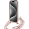 LACOSTE Iphone 15 Pro 6.1 Light Pink Hardcase Silicone Cord - (LCHCP15LSCCRLP)
