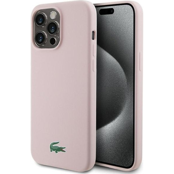 LACOSTE Iphone 15 Pro 6.1 Pink Hardcase Silicone Magsafe - (LCHMP15LSLOI)