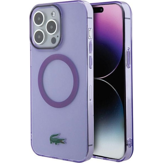 LACOSTE Iphone 15 Pro 6.1 Purple Hardcase Transparent Magsafe - (LCHMP15LULOU)