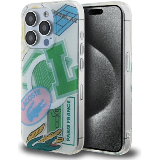 LACOSTE Iphone 15 Pro 6.1 zielony/Green Hardcase Double Layer Patch Magsafe - (LCHMP15LUPAN)
