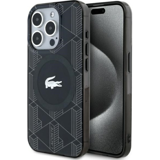 LACOSTE Iphone 15 Pro Max 6.7 Black Hardcase Iml Blend Monogram Magsafe - (LCHMP15XUBSK)
