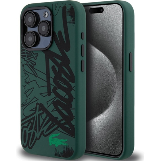LACOSTE Iphone 15 Pro Max 6.7 Black Hardcase Silicone Graffiti - (LCHCP15XGRAK)