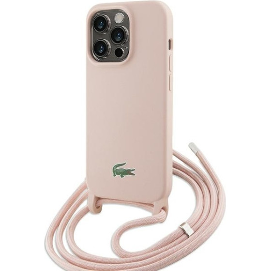 LACOSTE Iphone 15 Pro Max 6.7 Light Pink Hardcase Silicone Cord - (LCHCP15XSCCRLP)