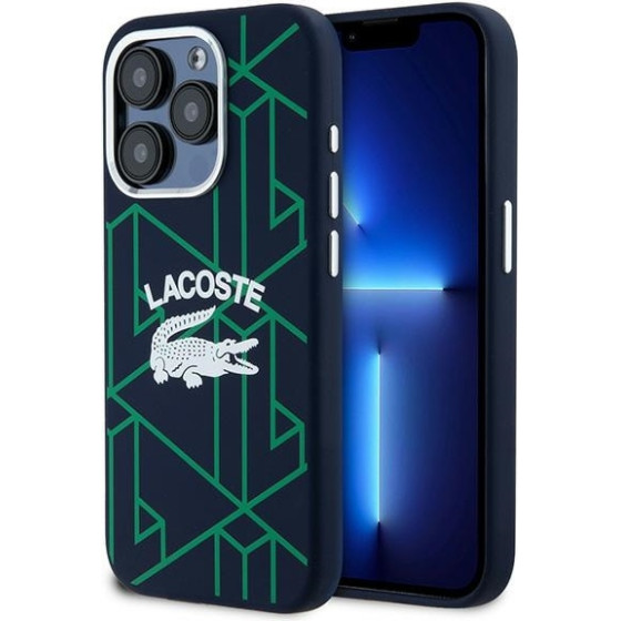 LACOSTE Iphone 15 Pro Max6.7 Blue Hardcase Silicone Monogram Vintage Logo Ma - (LCHMP15XSBIV)