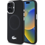 LACOSTE Iphone 16 6.1 czarny/Black Hardcase Silicone Croco Logo Magsafe - (LCHMP16SSMAK)