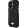 LACOSTE Iphone 16 6.1 czarny/Black Hardcase Silicone Croco Logo Magsafe - (LCHMP16SSMAK)